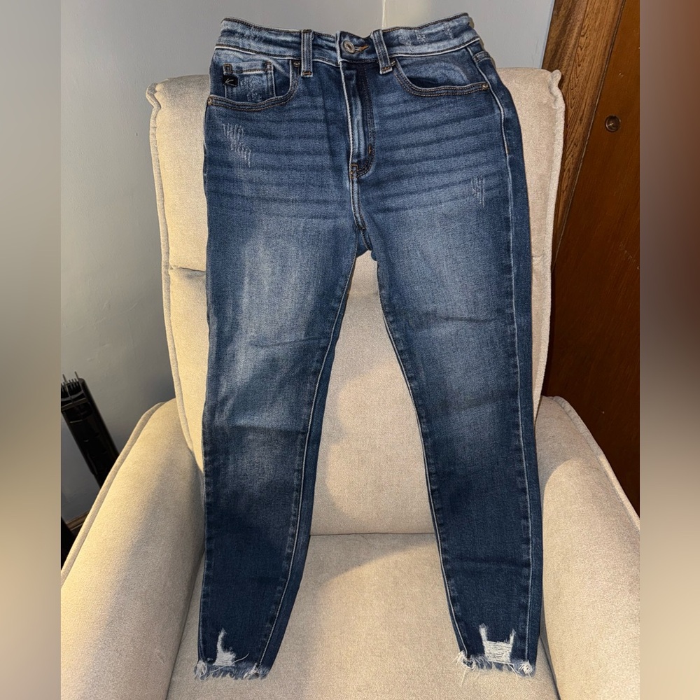 Dark Blue Distressed Women's Jeans
